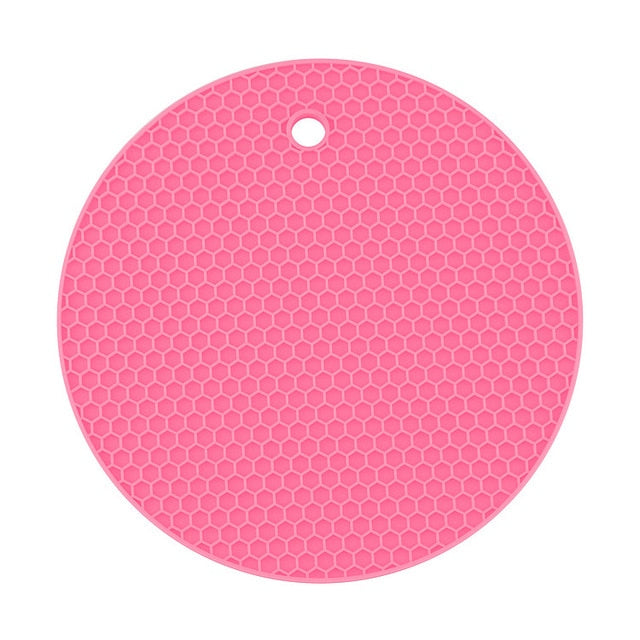 Round Heat Resistant Silicone Mat Drink Cup Coasters Non-slip Pot